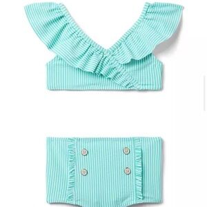 Janie and Jack Aqua Striped Kids Swim Set